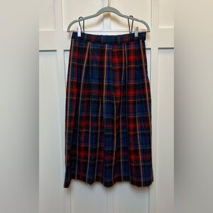 Pendelton Vintage Womens 100% Virgin Wool Long Pleated Skirt Sz 12 USA Lagenlook